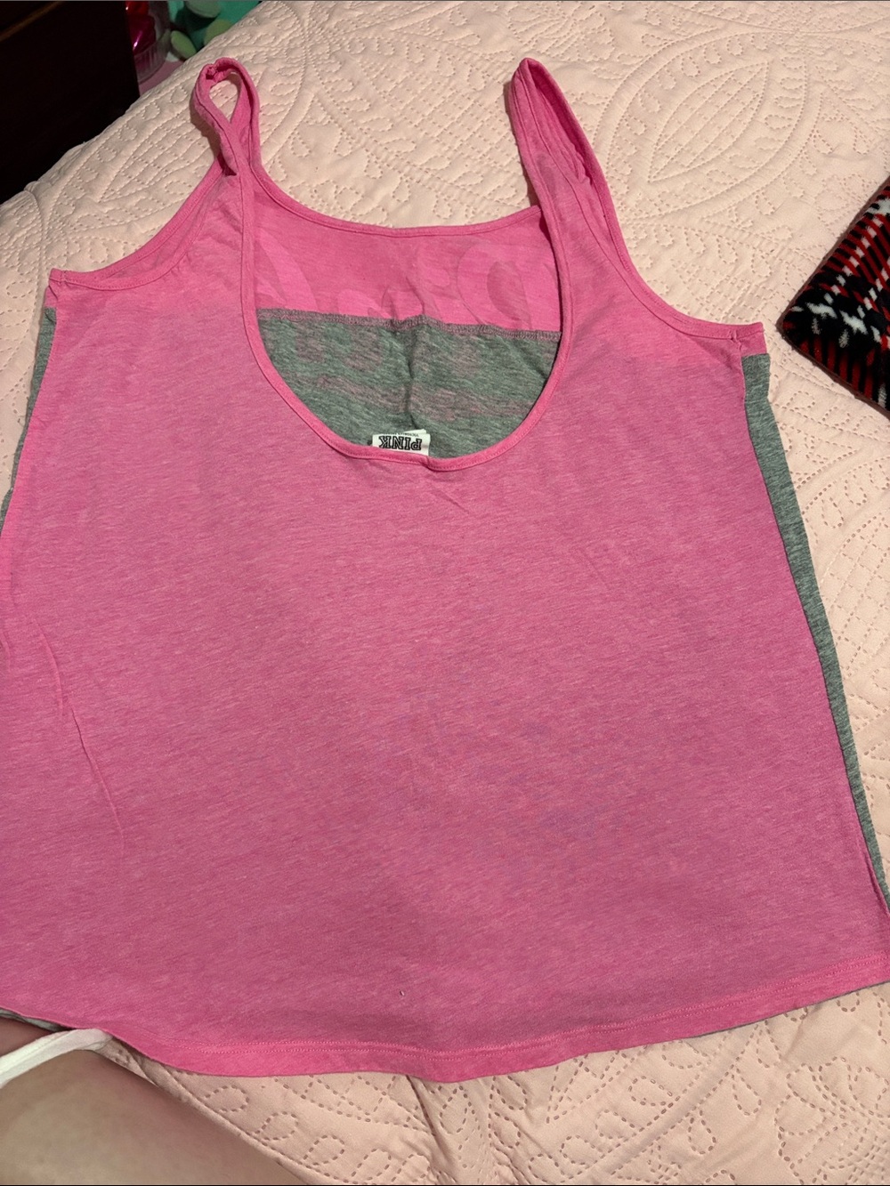 PINK Victoria's Secret Coral & Pink Logo Tank Tops - Picture 3 of 5
